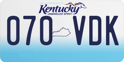 KY license plate 070VDK