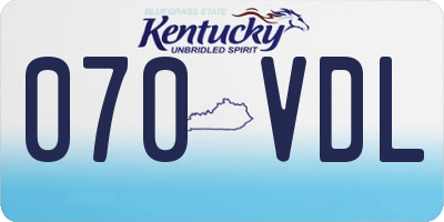 KY license plate 070VDL