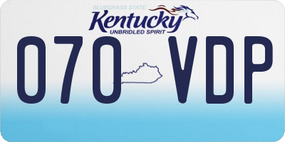 KY license plate 070VDP