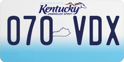 KY license plate 070VDX