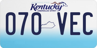 KY license plate 070VEC