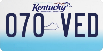 KY license plate 070VED