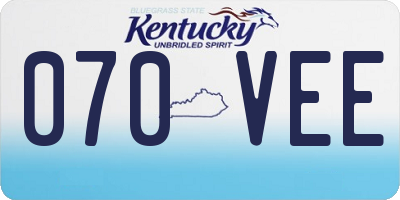 KY license plate 070VEE
