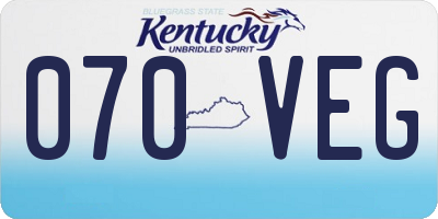 KY license plate 070VEG