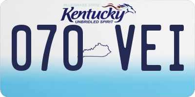 KY license plate 070VEI