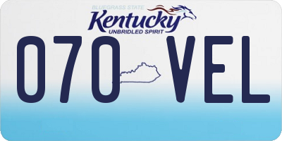 KY license plate 070VEL