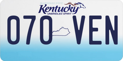 KY license plate 070VEN