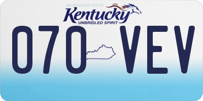 KY license plate 070VEV