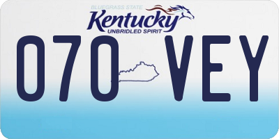 KY license plate 070VEY
