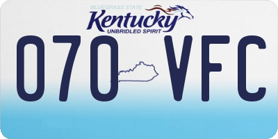 KY license plate 070VFC