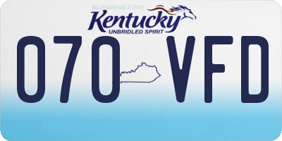 KY license plate 070VFD
