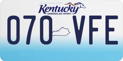 KY license plate 070VFE