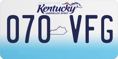 KY license plate 070VFG