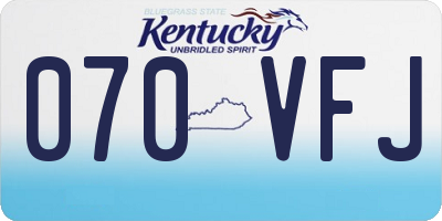 KY license plate 070VFJ