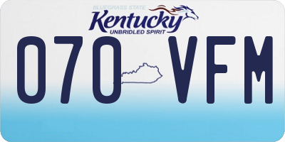 KY license plate 070VFM