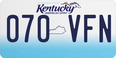 KY license plate 070VFN