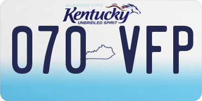 KY license plate 070VFP