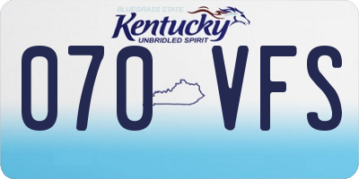 KY license plate 070VFS