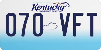 KY license plate 070VFT