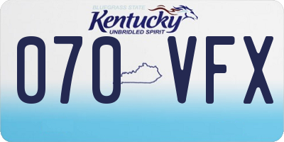 KY license plate 070VFX