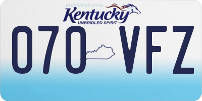 KY license plate 070VFZ