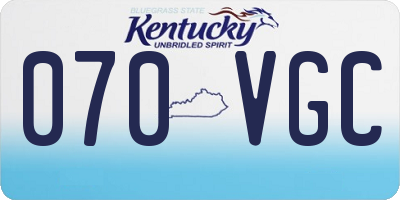 KY license plate 070VGC