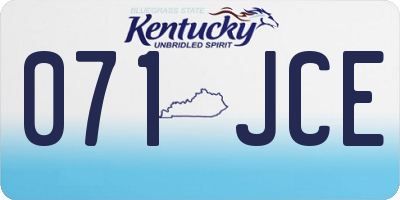 KY license plate 071JCE