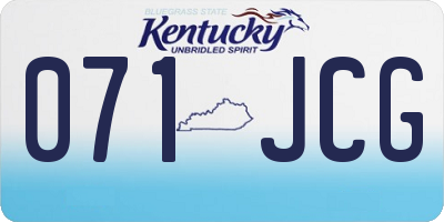 KY license plate 071JCG