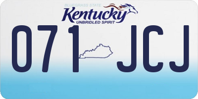 KY license plate 071JCJ