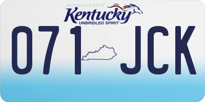 KY license plate 071JCK