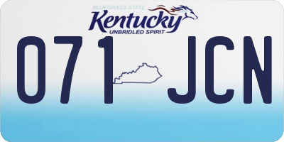 KY license plate 071JCN