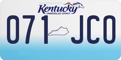 KY license plate 071JCO