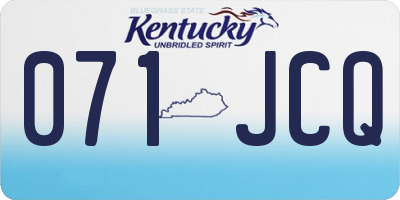 KY license plate 071JCQ