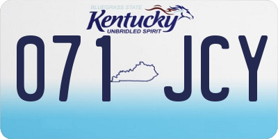 KY license plate 071JCY
