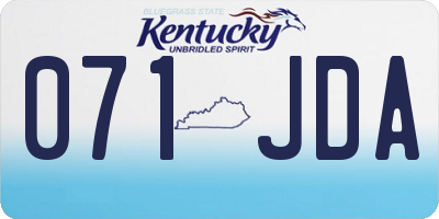 KY license plate 071JDA