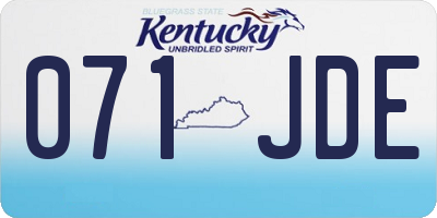 KY license plate 071JDE