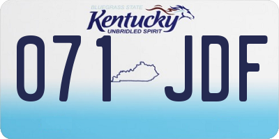 KY license plate 071JDF