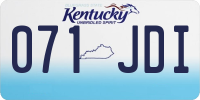 KY license plate 071JDI
