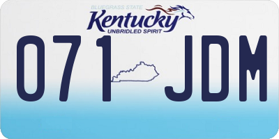 KY license plate 071JDM