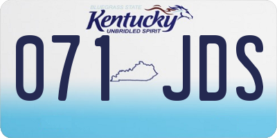 KY license plate 071JDS