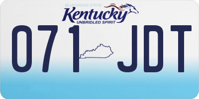 KY license plate 071JDT