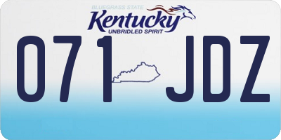 KY license plate 071JDZ