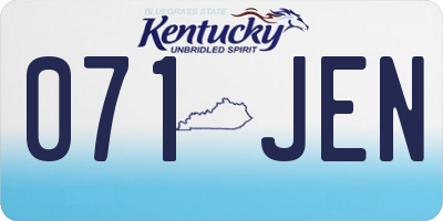 KY license plate 071JEN