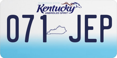KY license plate 071JEP