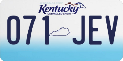 KY license plate 071JEV