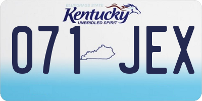 KY license plate 071JEX