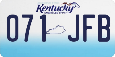 KY license plate 071JFB