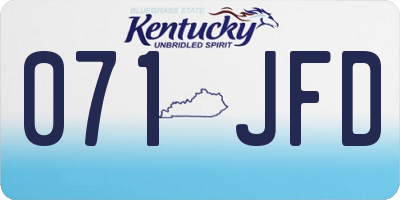 KY license plate 071JFD