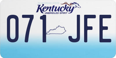 KY license plate 071JFE