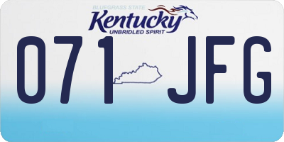 KY license plate 071JFG